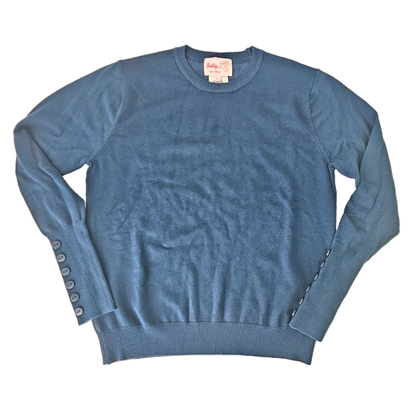 Teal crew neck viscose sweater