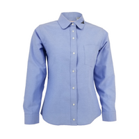 Light Blue Round Collar Shirt For Girls - 6228 with Satmer Monroe Embroidery