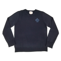 Rayon Crew Neck Sweater Navy 204CP - With Gur Embroidery