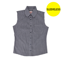 Sleeveless gingham blouse